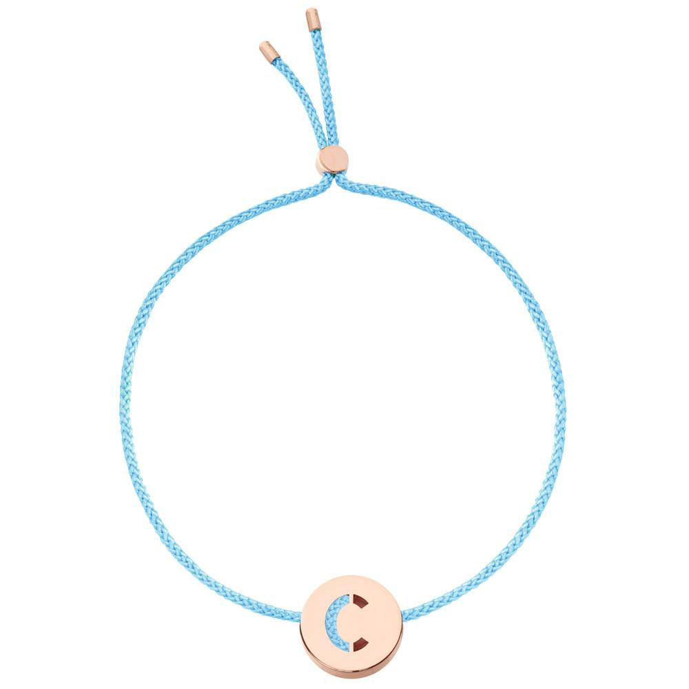 Ruifier ABC's C Cord Bracelet Turquoise Rose Gold