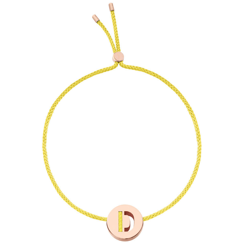 Ruifier ABC's D Cord Bracelet Yellow Rose Gold