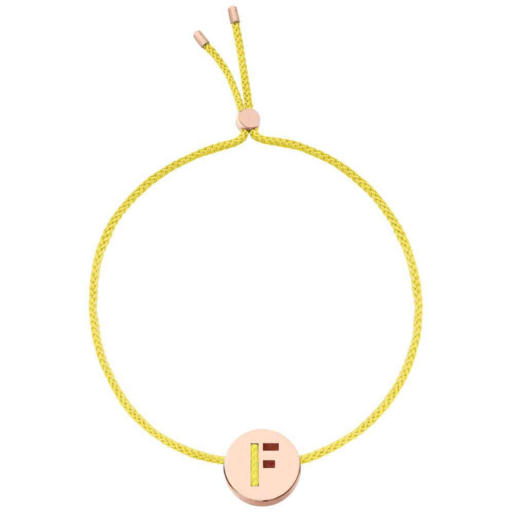 Ruifier ABC's F Cord Bracelet Yellow Rose Gold