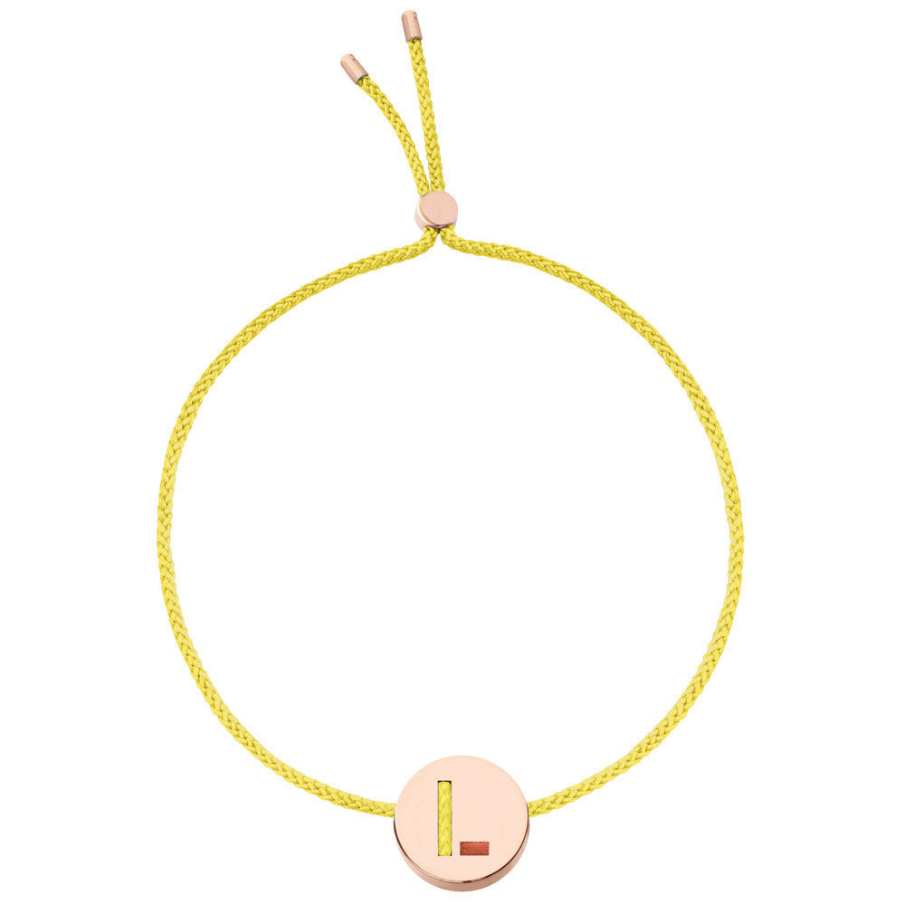 Ruifier ABC's L Cord Bracelet Yellow Rose Gold