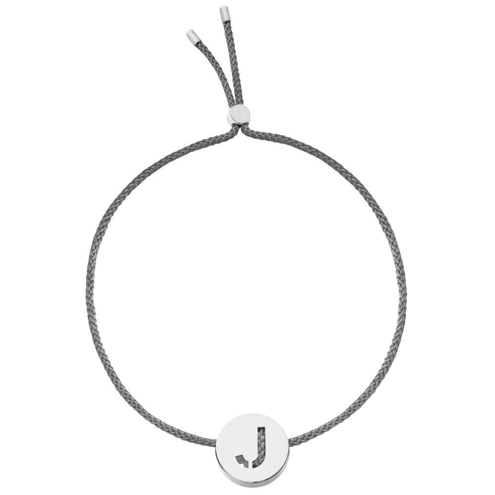 Ruifier ABC's J Cord Bracelet Dark Grey Sterling Silver