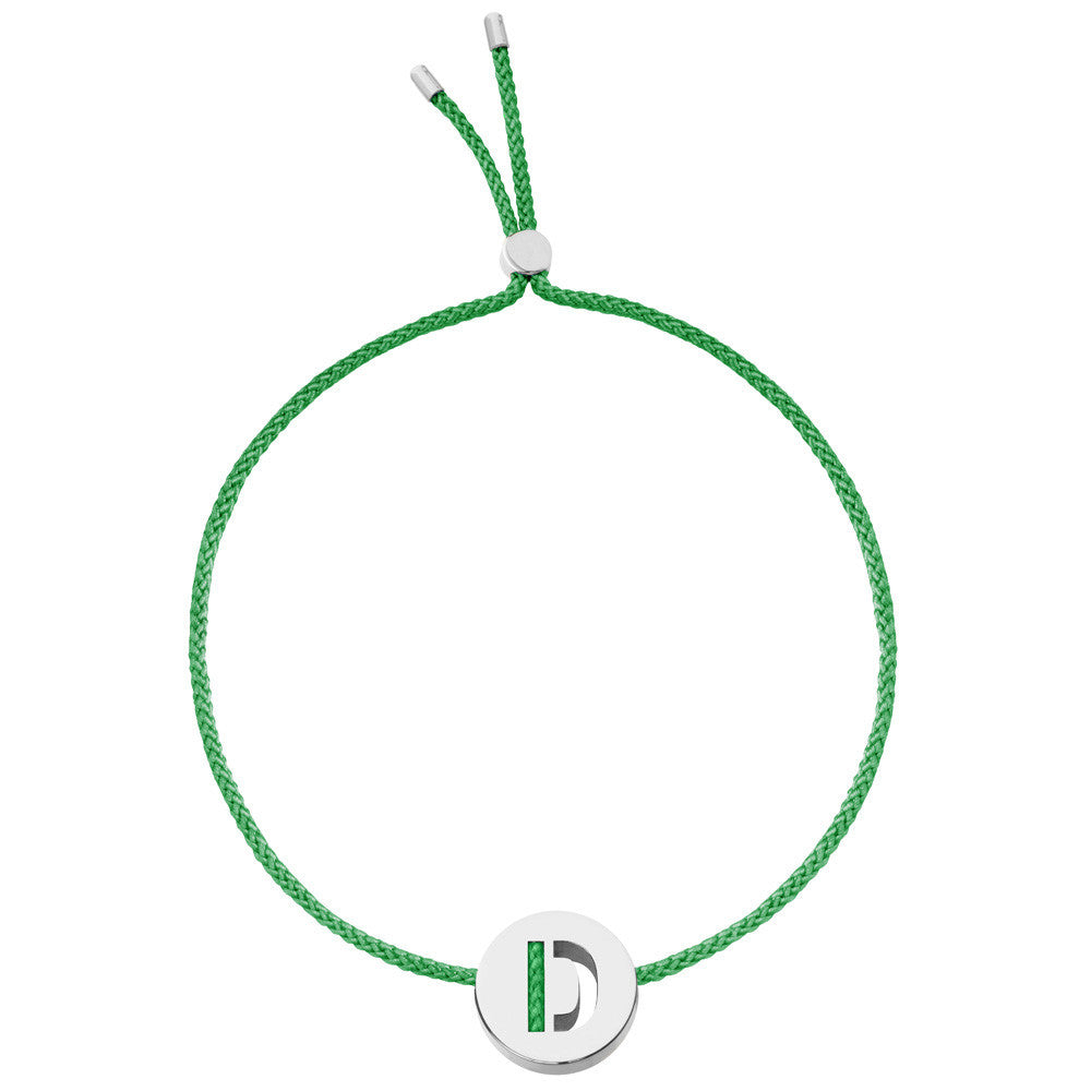 Ruifier ABC's D Cord Bracelet Green Sterling Silver