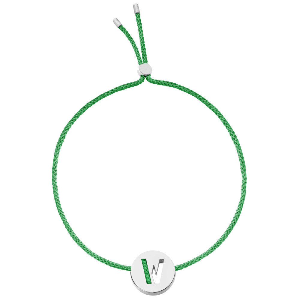 Ruifier ABC's W Cord Bracelet Green Sterling Silver