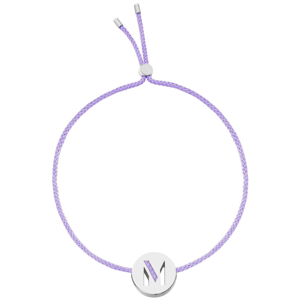 Ruifier ABC's M Cord Bracelet Lilac Sterling Silver