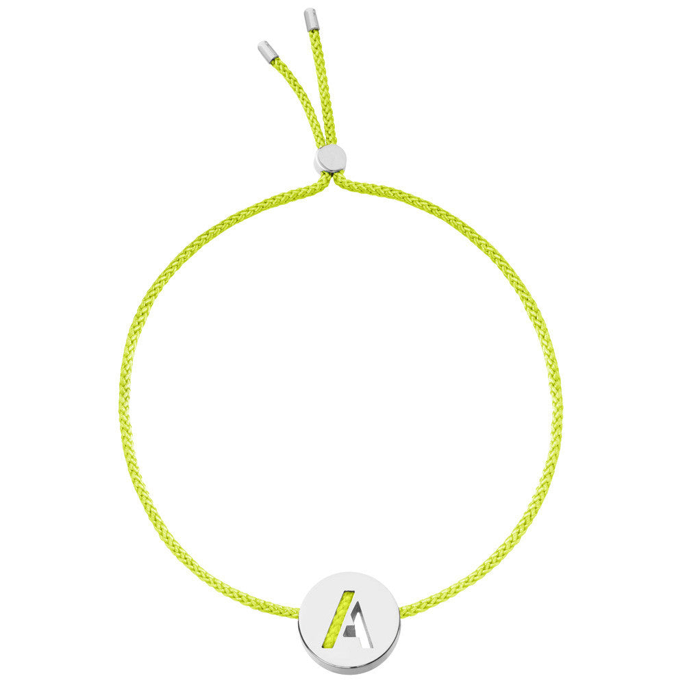 Ruifier ABC's A Cord Bracelet Lime Green Sterling Silver