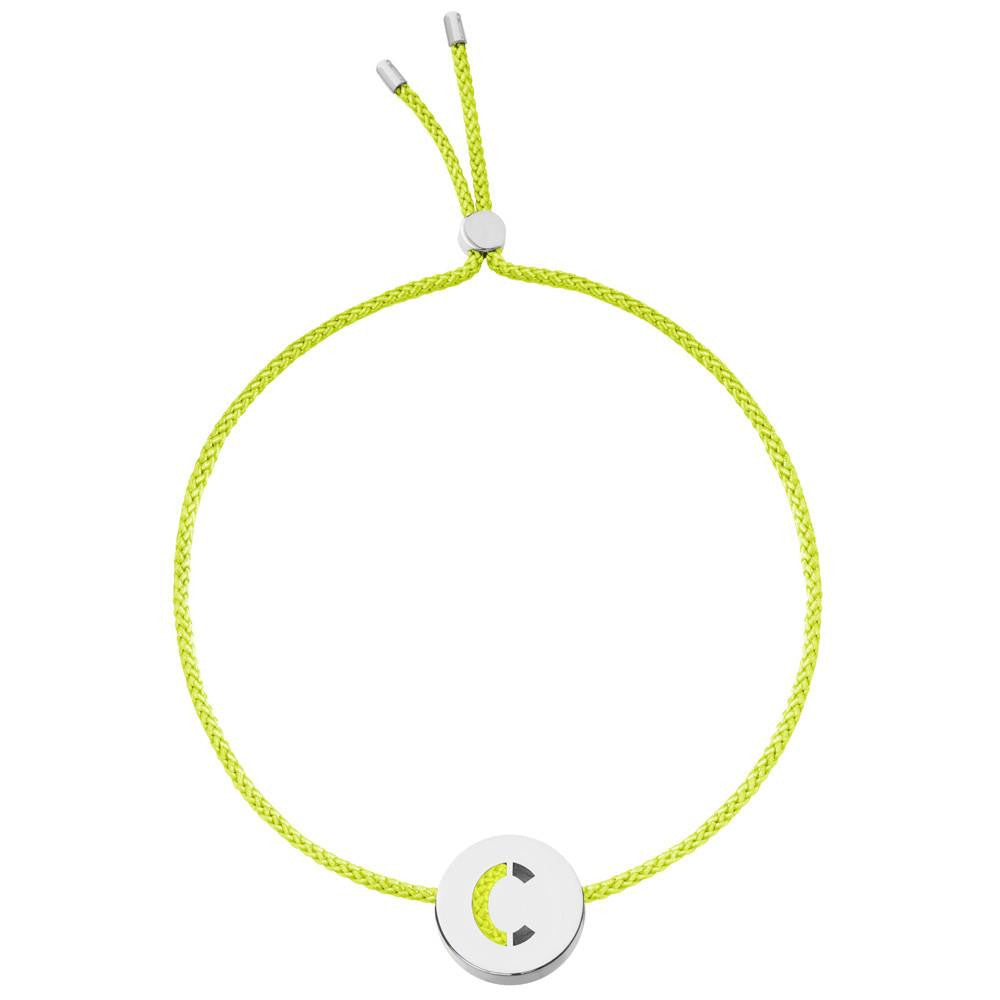 Ruifier ABC's C Cord Bracelet Lime Green Sterling Silver