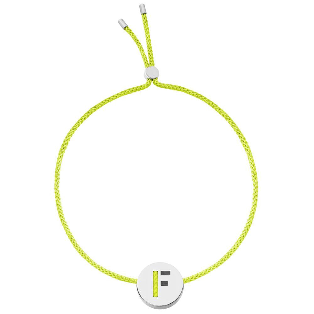Ruifier ABC's F Cord Bracelet Lime Green Sterling Silver