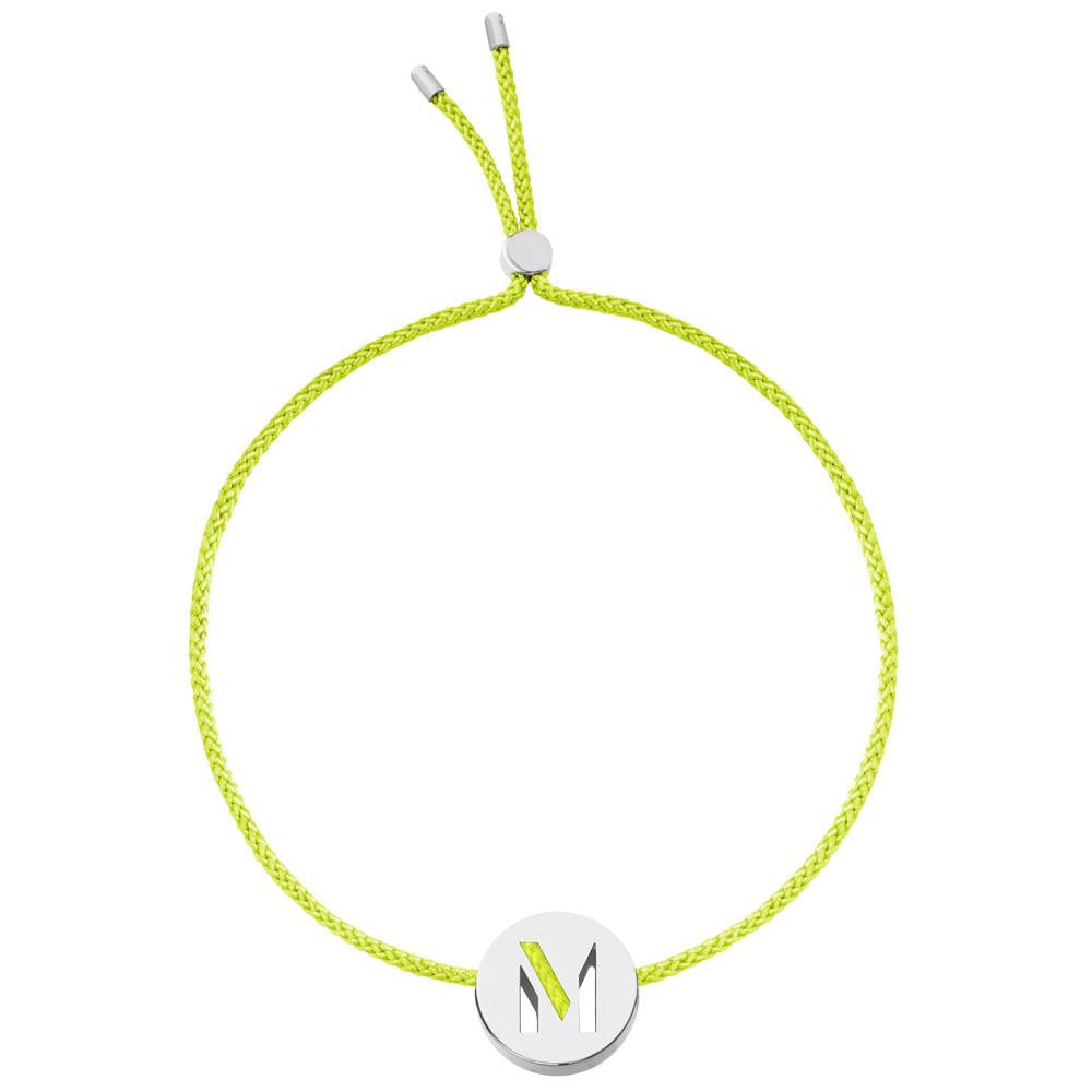 Ruifier ABC's M Cord Bracelet Lime Green Sterling Silver