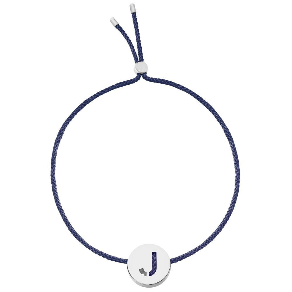 Ruifier ABC's J Cord Bracelet Navy Sterling Silver