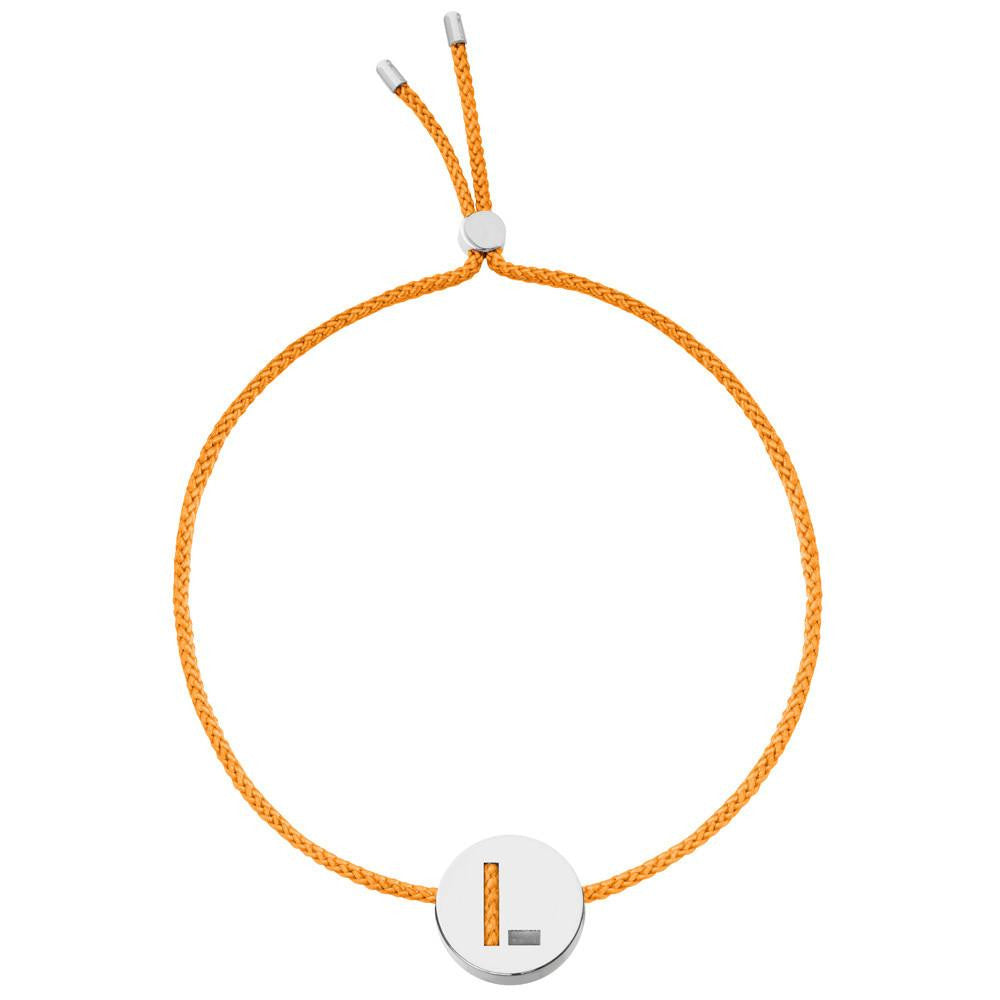 Ruifier ABC's L Cord Bracelet Orange Sterling Silver