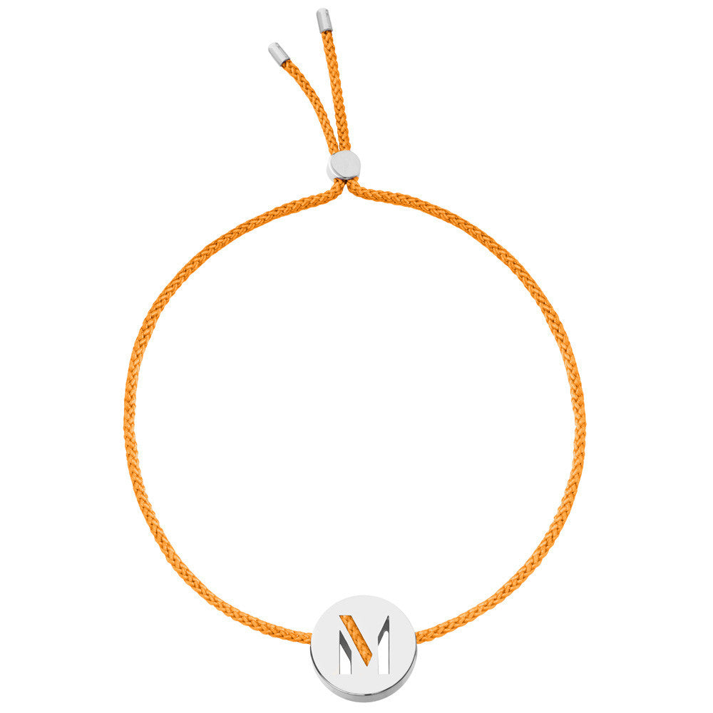 Ruifier ABC's M Cord Bracelet Orange Sterling Silver