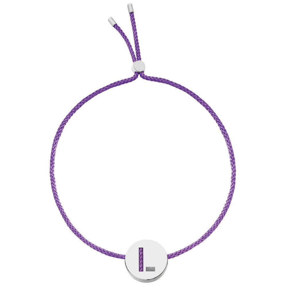Ruifier ABC's L Cord Bracelet Purple Sterling Silver