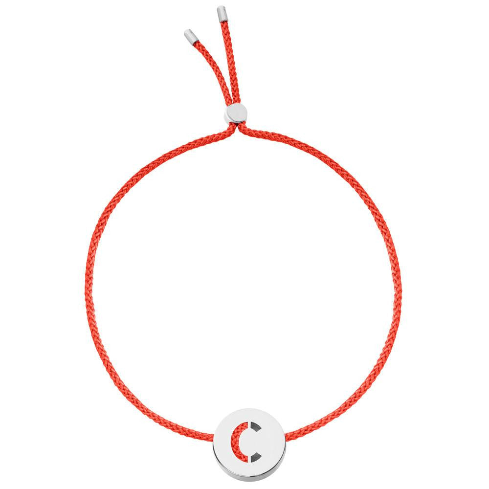 Ruifier ABC's C Cord Bracelet Red Sterling Silver