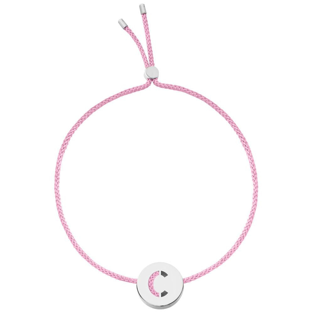 Ruifier ABC's C Cord Bracelet Rose Pink Sterling Silver
