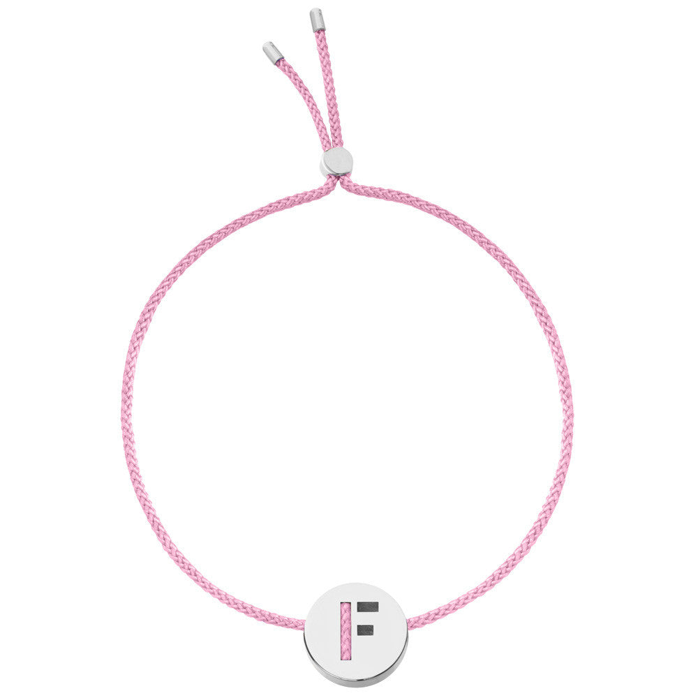 Ruifier ABC's F Cord Bracelet Rose Pink Sterling Silver
