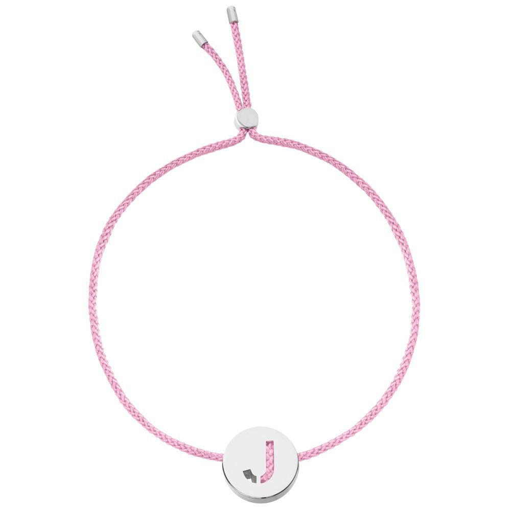 Ruifier ABC's J Cord Bracelet Rose Pink Sterling Silver