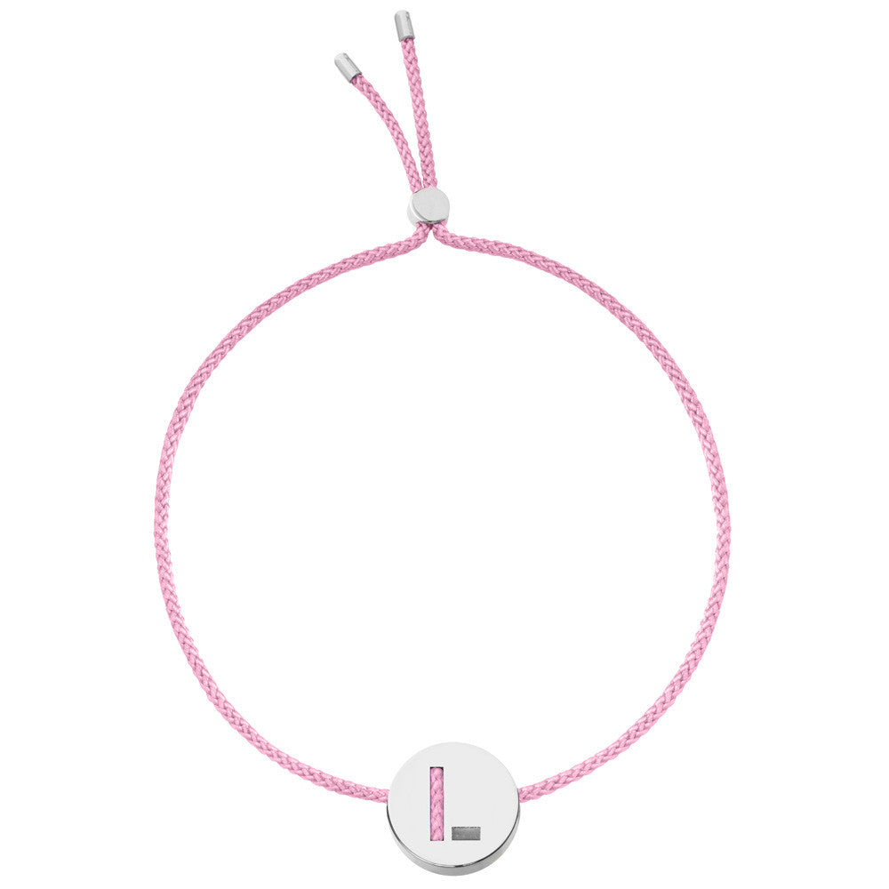 Ruifier ABC's L Cord Bracelet Rose Pink Sterling Silver
