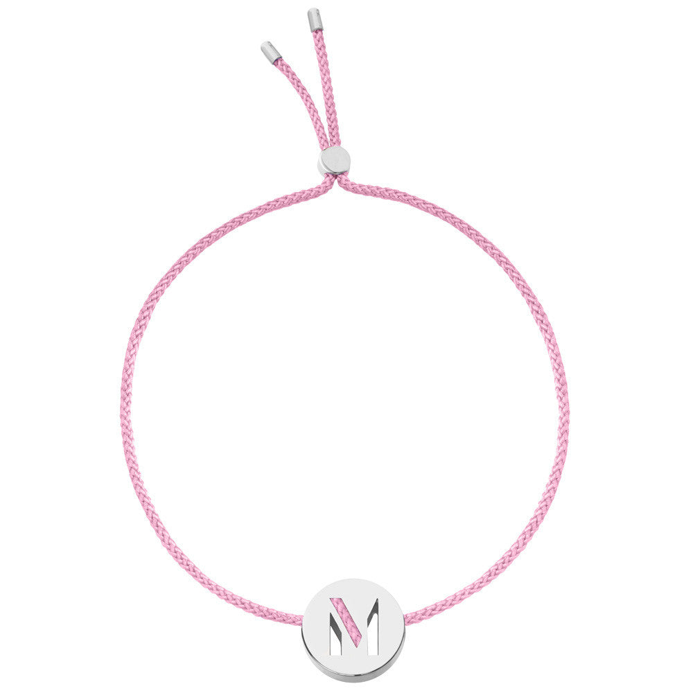 Ruifier ABC's M Cord Bracelet Rose Pink Sterling Silver