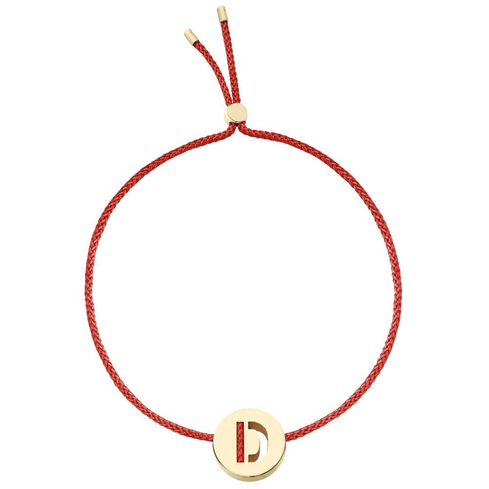 Ruifier ABC's D Cord Bracelet Burnt Umber Yellow Gold