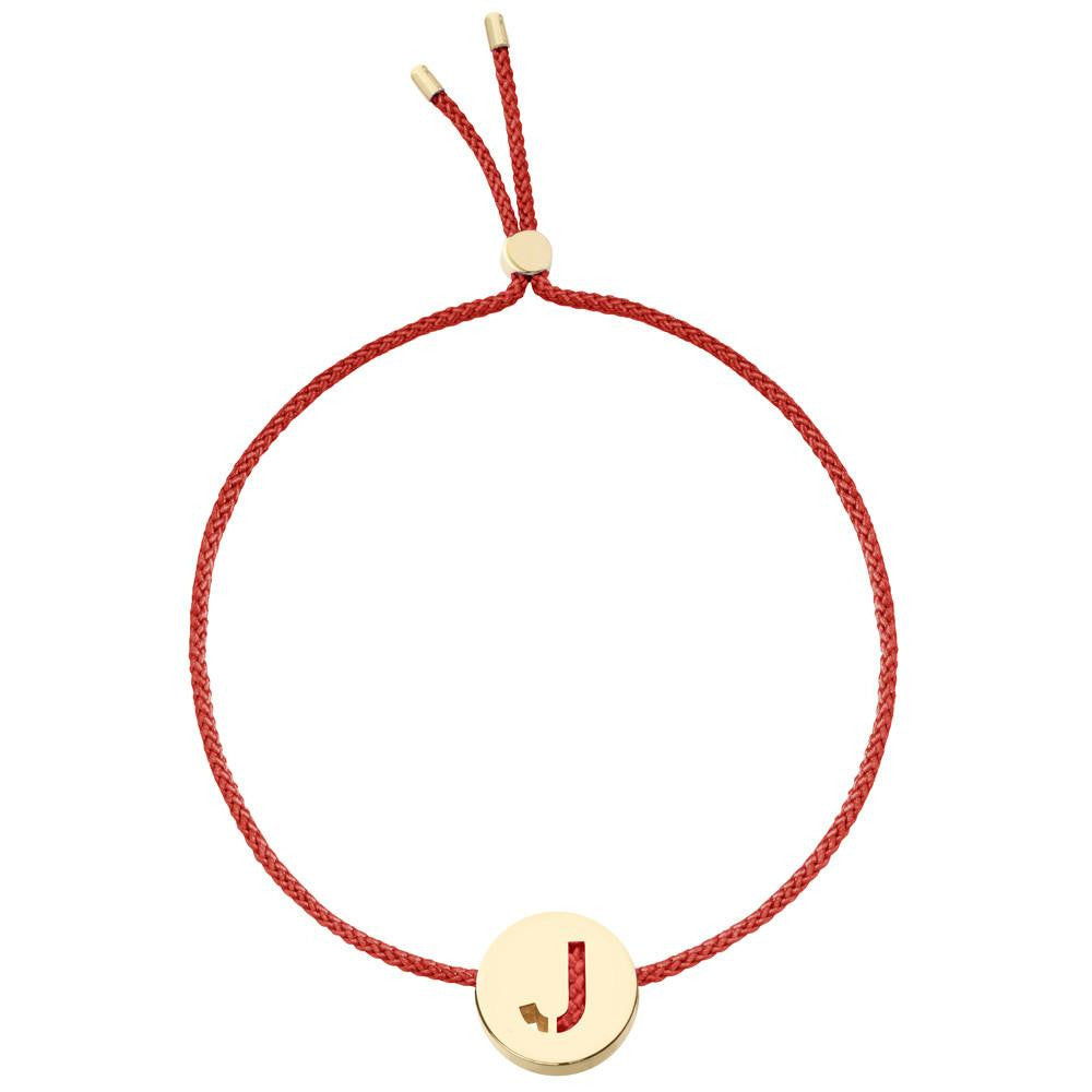 Ruifier ABC's J Cord Bracelet Burnt Umber Yellow Gold