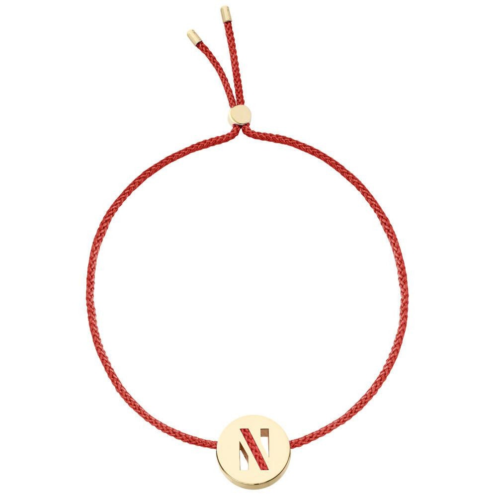 Ruifier ABC's N Cord Bracelet Burnt Umber Yellow Gold