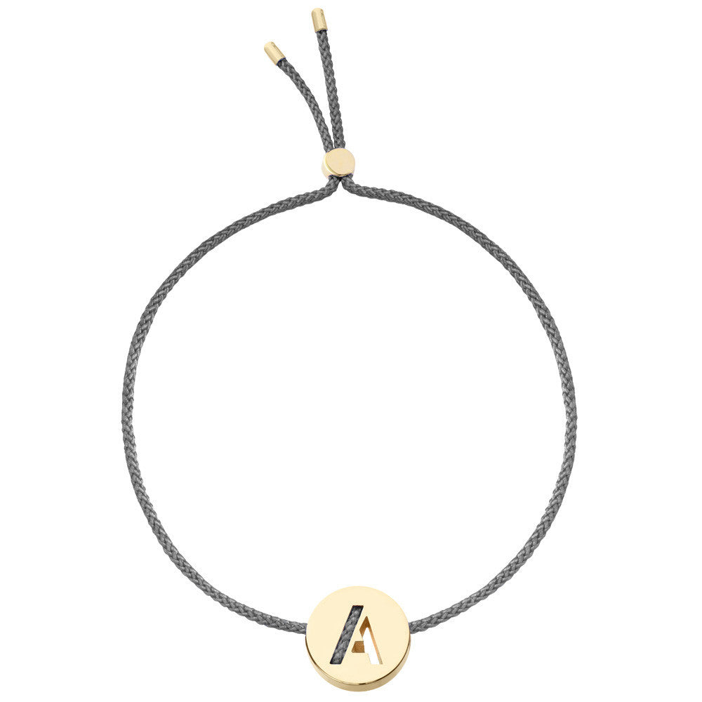 Ruifier ABC's A Cord Bracelet Dark Grey Yellow Gold