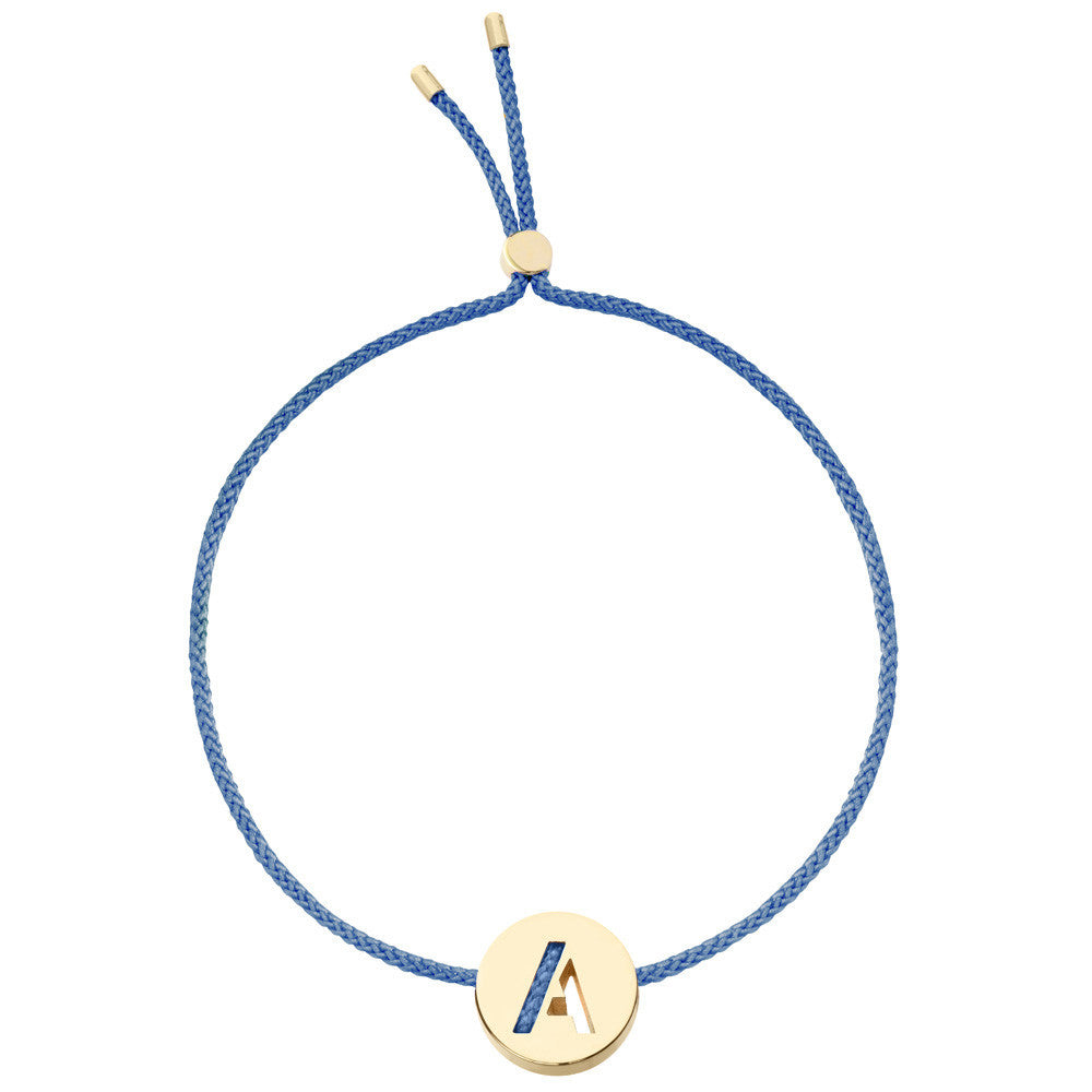 Ruifier ABC's A Cord Bracelet Dusky Blue Yellow Gold