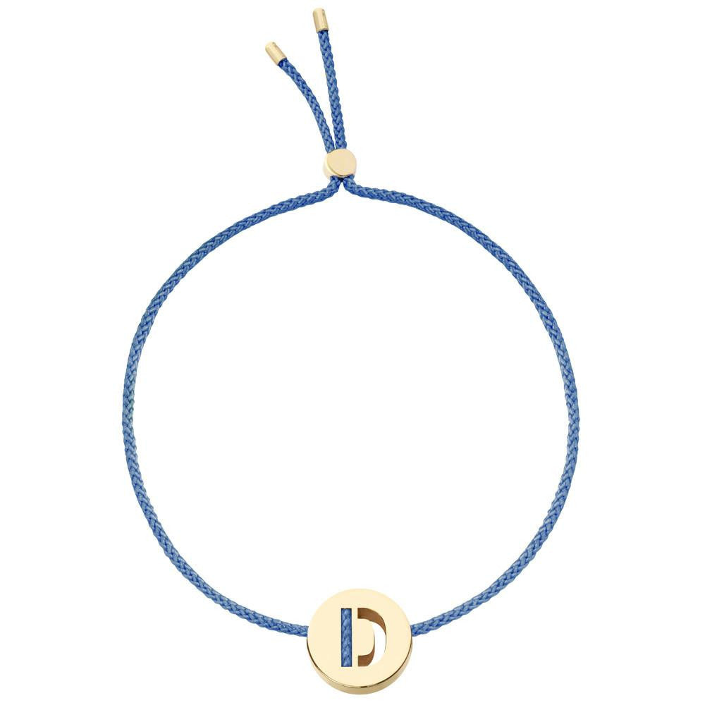 Ruifier ABC's D Cord Bracelet Dusky Blue Yellow Gold
