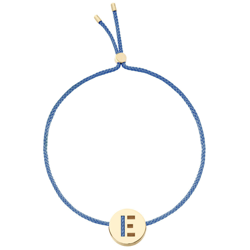 Ruifier ABC's E Cord Bracelet Dusky Blue Yellow Gold