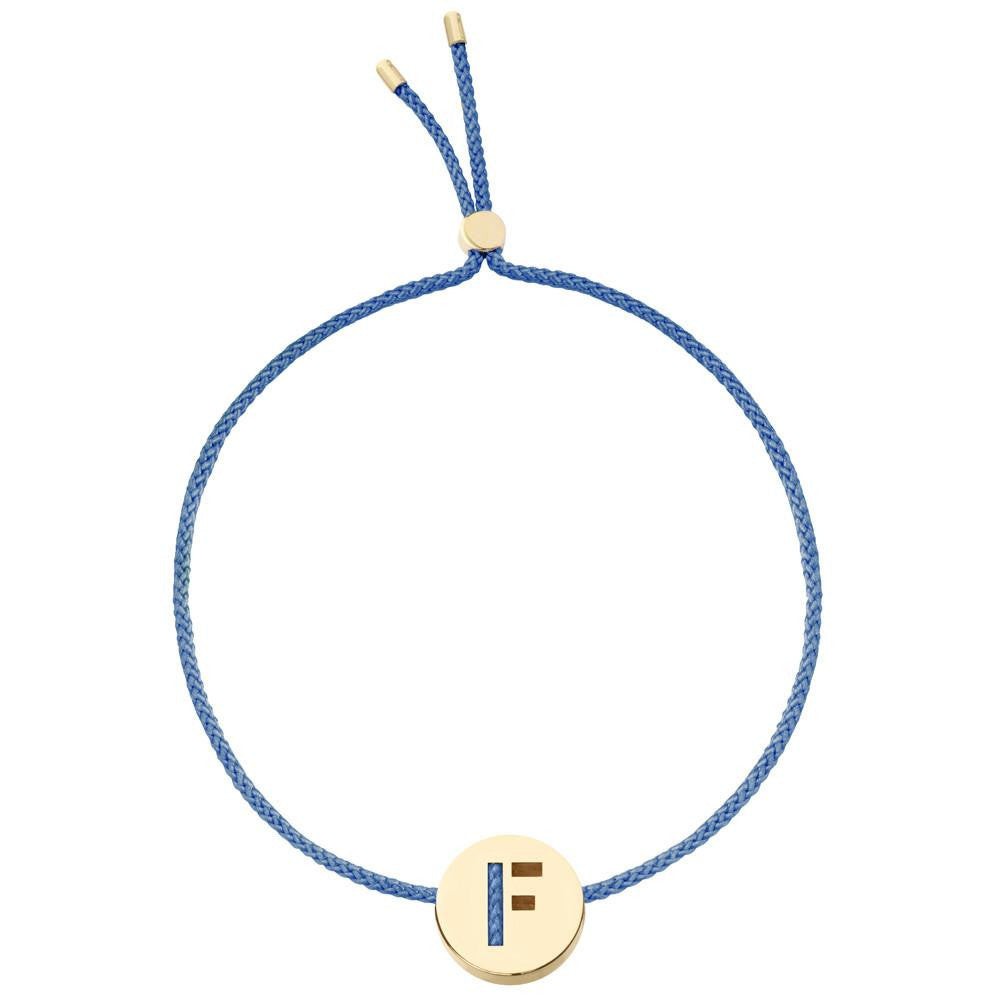 Ruifier ABC's F Cord Bracelet Dusky Blue Yellow Gold
