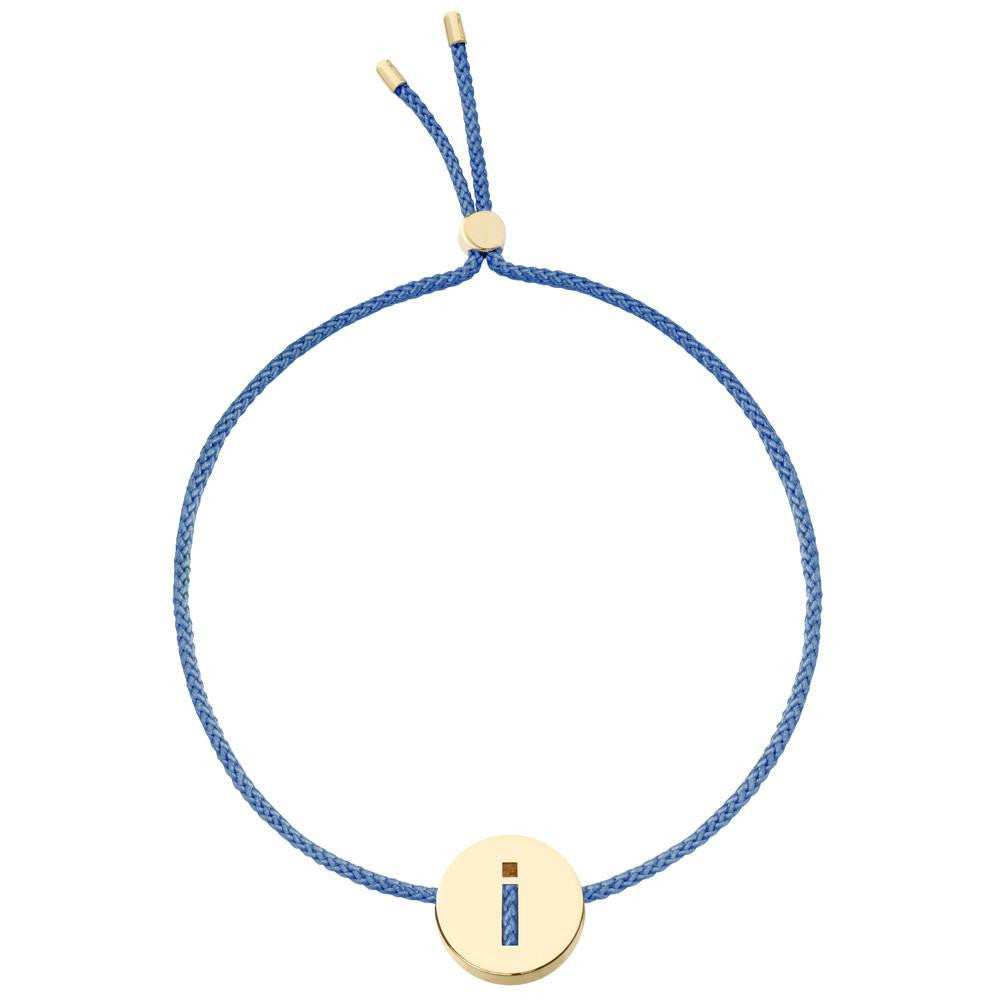 Ruifier ABC's I Cord Bracelet Dusky Blue Yellow Gold