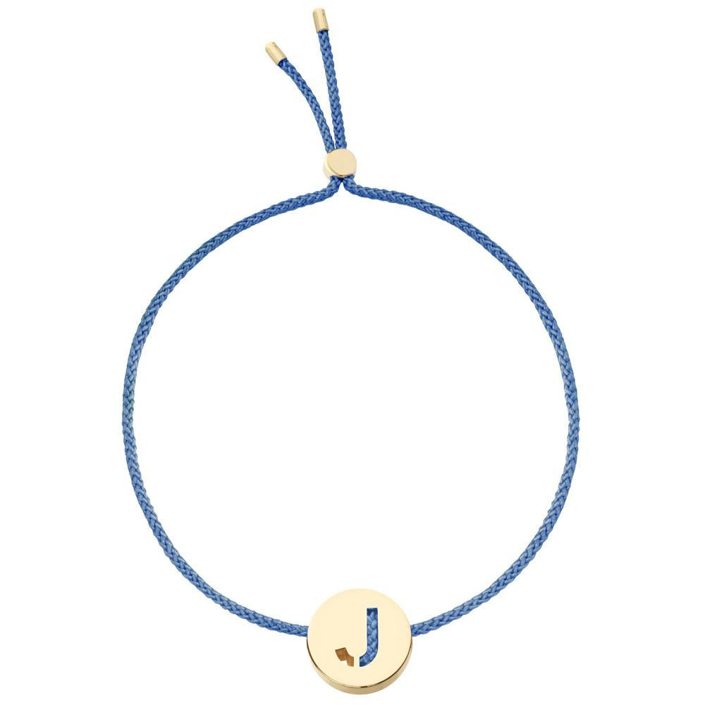 Ruifier ABC's J Cord Bracelet Dusky Blue Yellow Gold