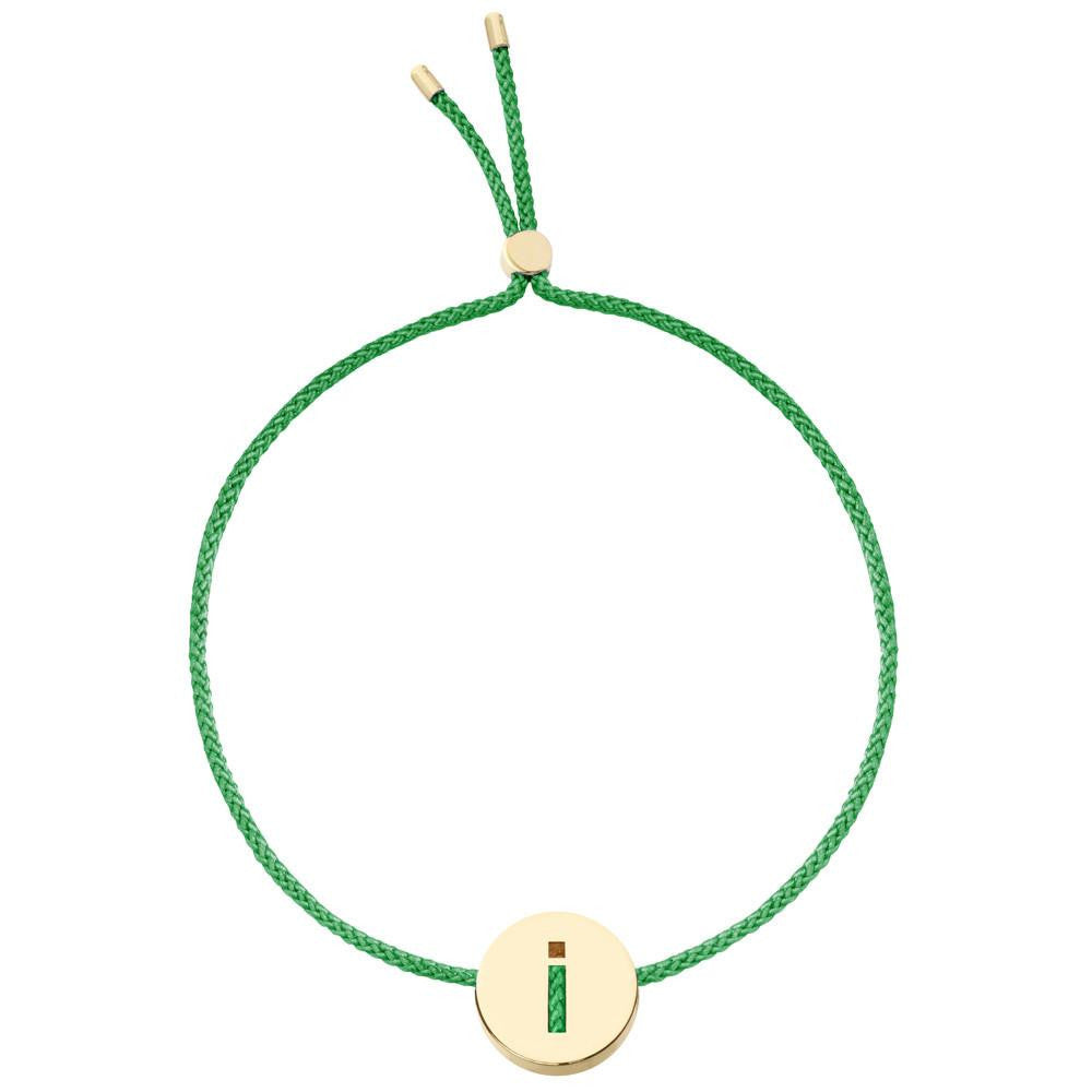 Ruifier ABC's I Cord Bracelet Green Yellow Gold
