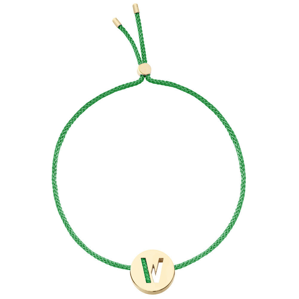 Ruifier ABC's W Cord Bracelet Green Yellow Gold