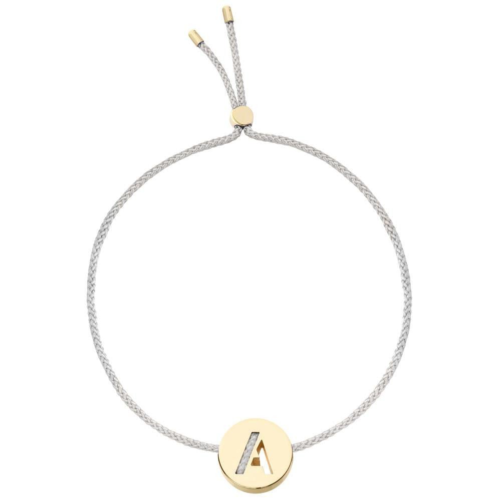 Ruifier ABC's A Cord Bracelet Light Grey Yellow Gold