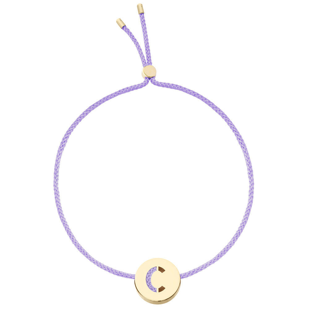 Ruifier ABC's C Cord Bracelet Lilac Yellow Gold