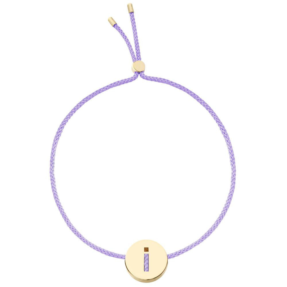 Ruifier ABC's I Cord Bracelet Lilac Yellow Gold