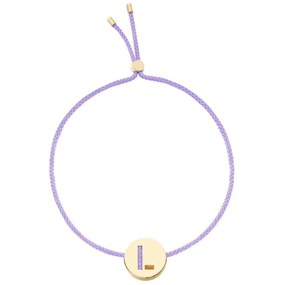 Ruifier ABC's L Cord Bracelet Lilac Yellow Gold