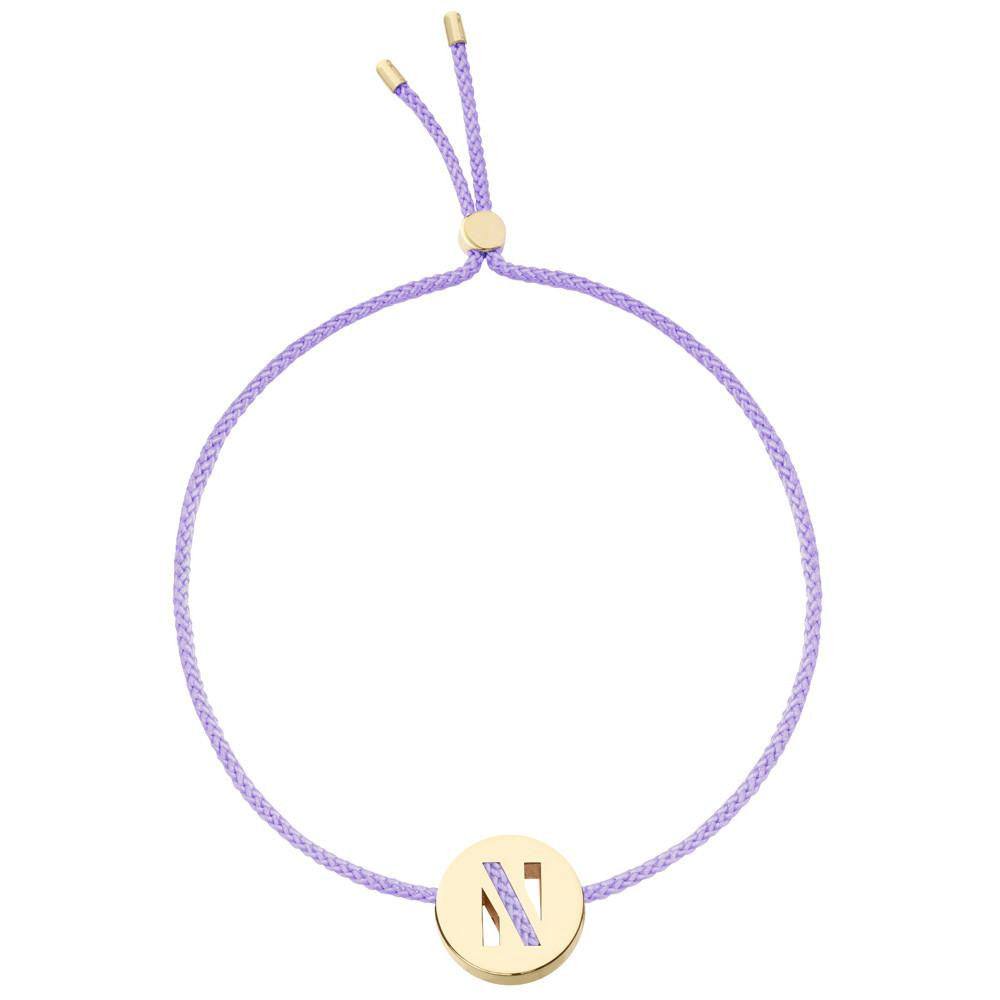 Ruifier ABC's N Cord Bracelet Lilac Yellow Gold