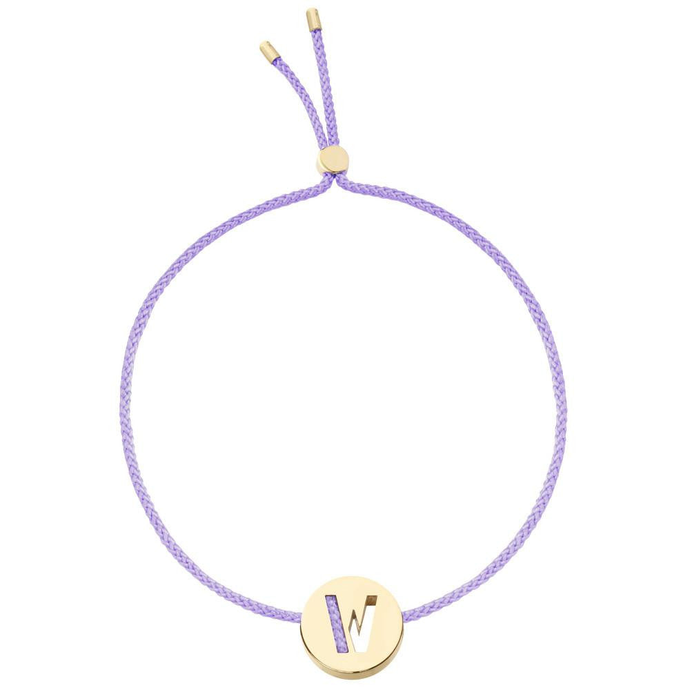 Ruifier ABC's W Cord Bracelet Lilac Yellow Gold