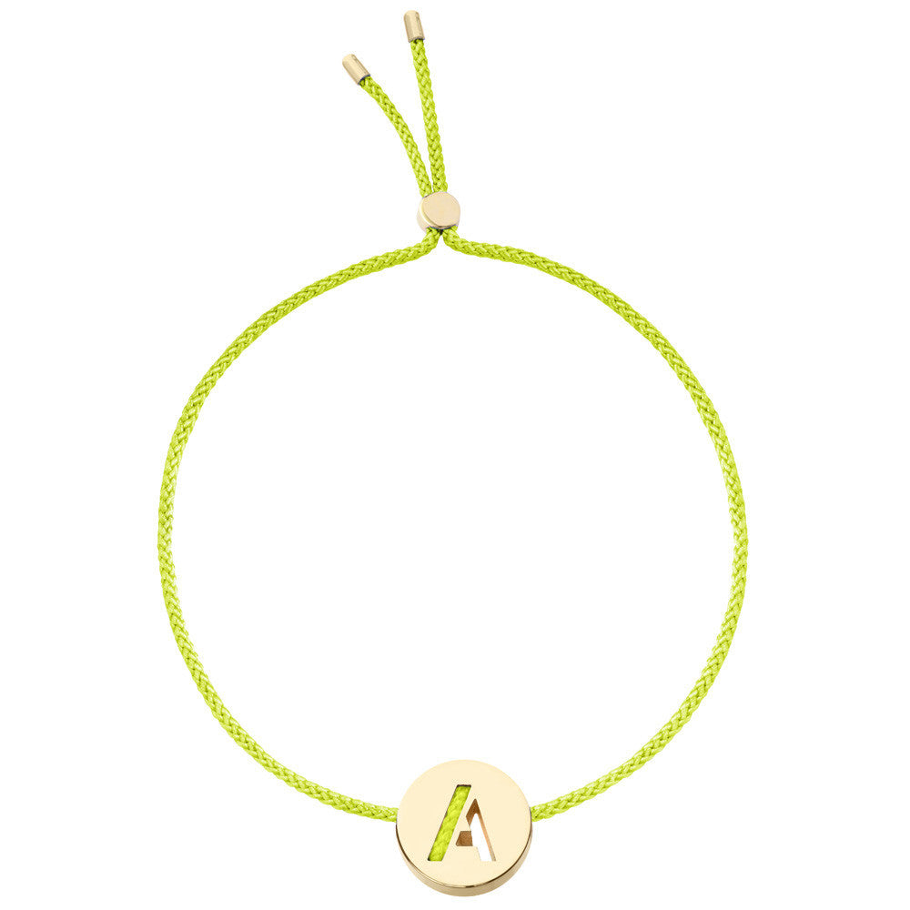 Ruifier ABC's A Cord Bracelet Lime Green Yellow Gold