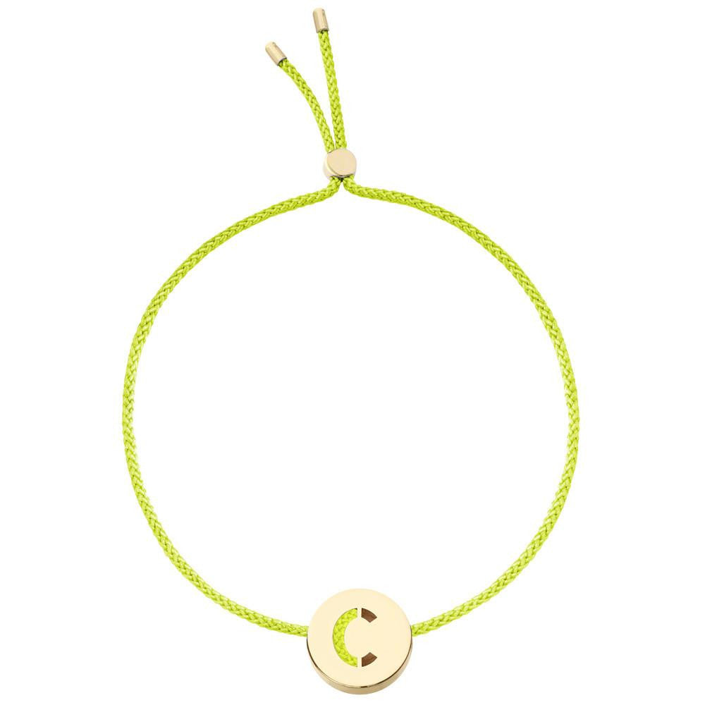 Ruifier ABC's C Cord Bracelet Lime Green Yellow Gold