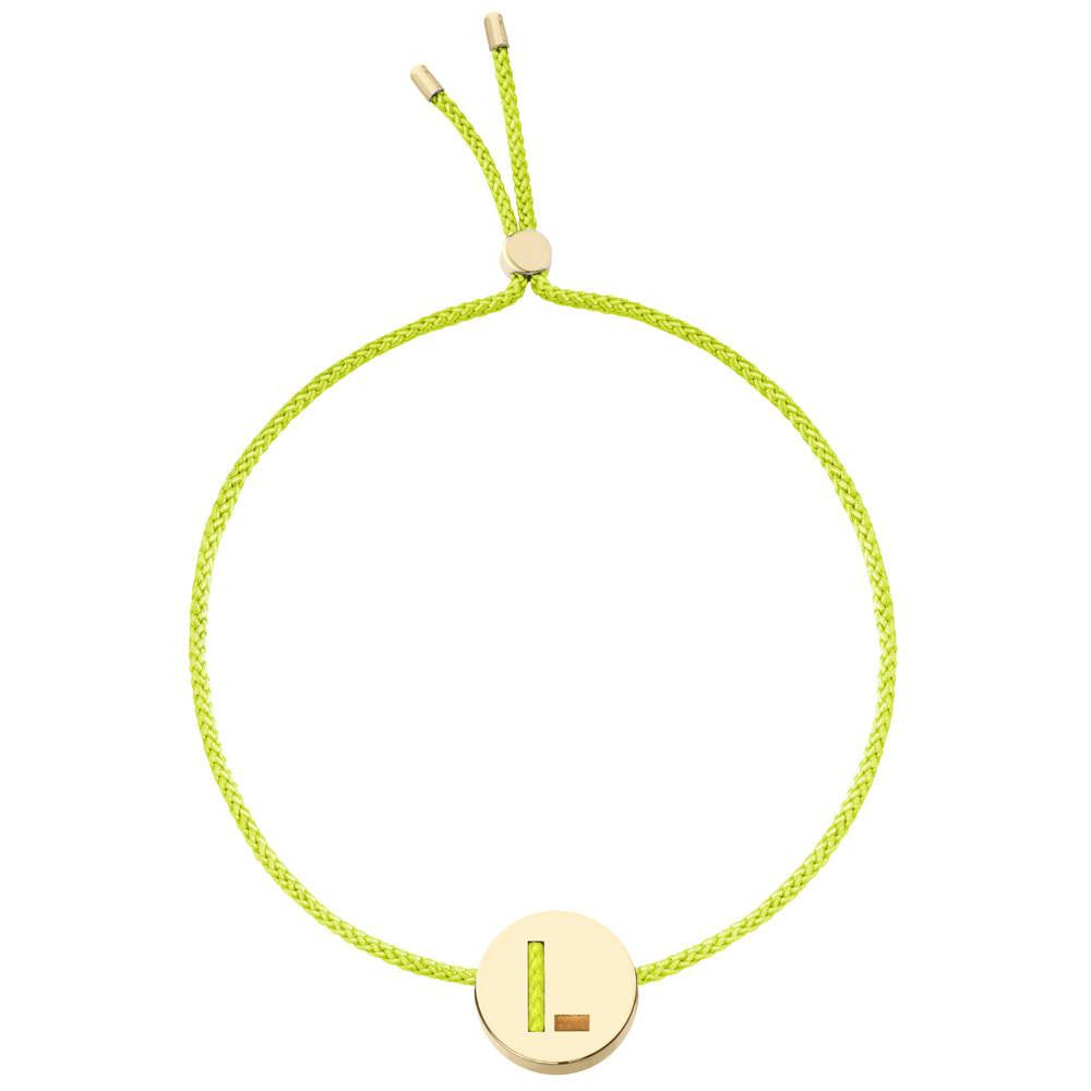 Ruifier ABC's L Cord Bracelet Lime Green Yellow Gold