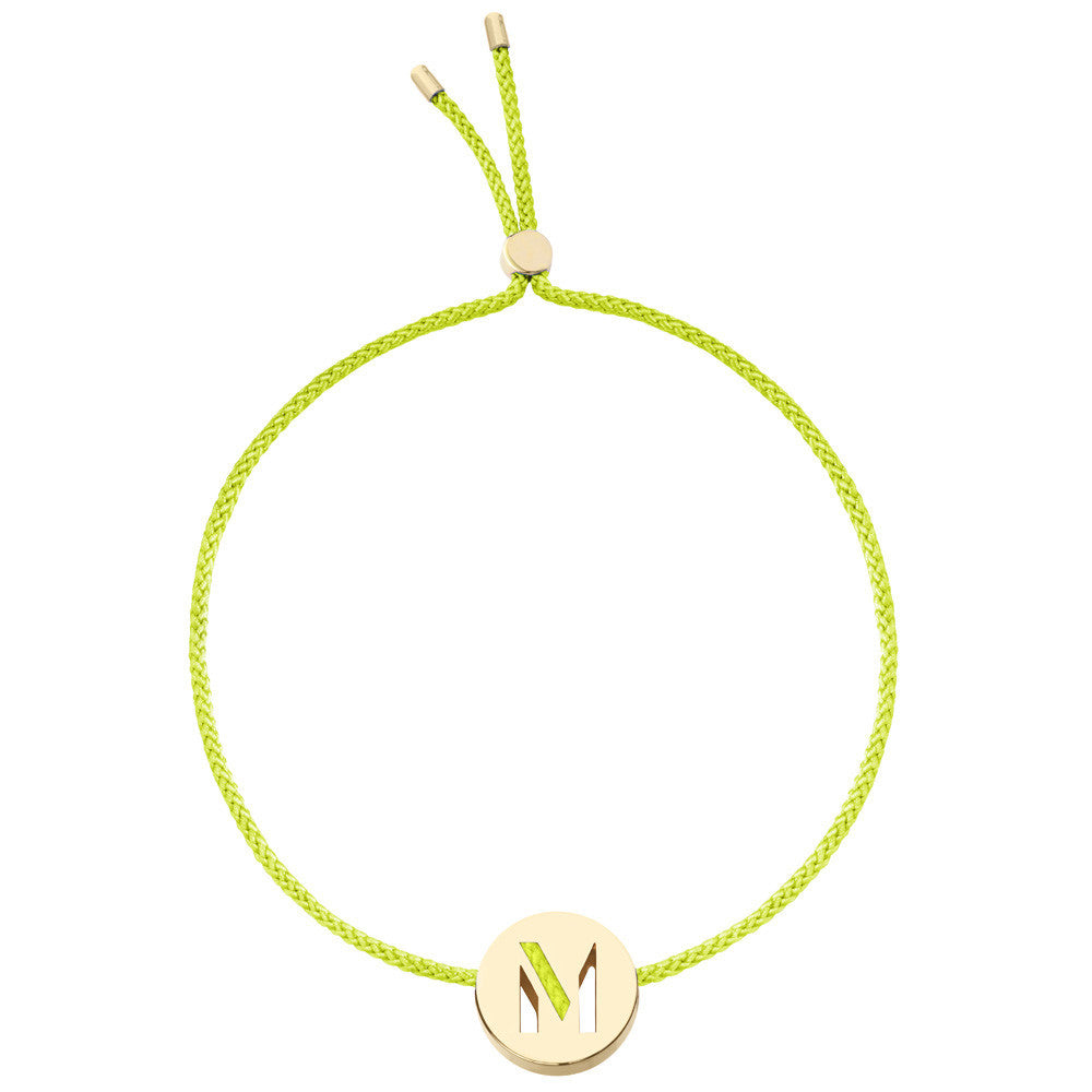 Ruifier ABC's M Cord Bracelet Lime Green Yellow Gold