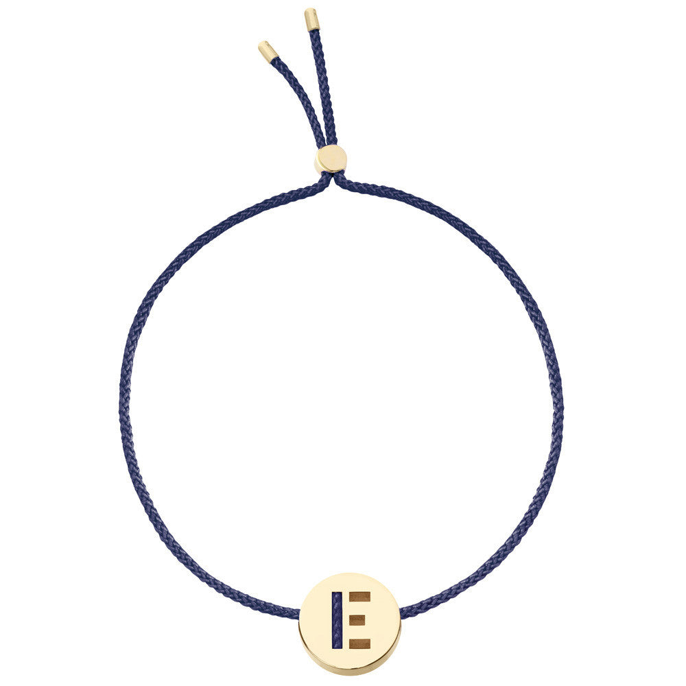 Ruifier ABC's E Cord Bracelet Navy Yellow Gold