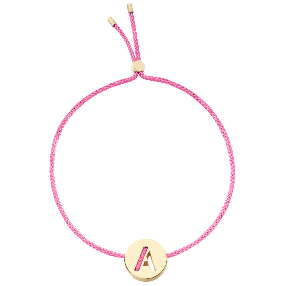 Ruifier ABC's A Cord Bracelet Pink Yellow Gold