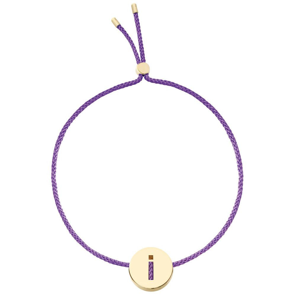 Ruifier ABC's I Cord Bracelet Purple Yellow Gold