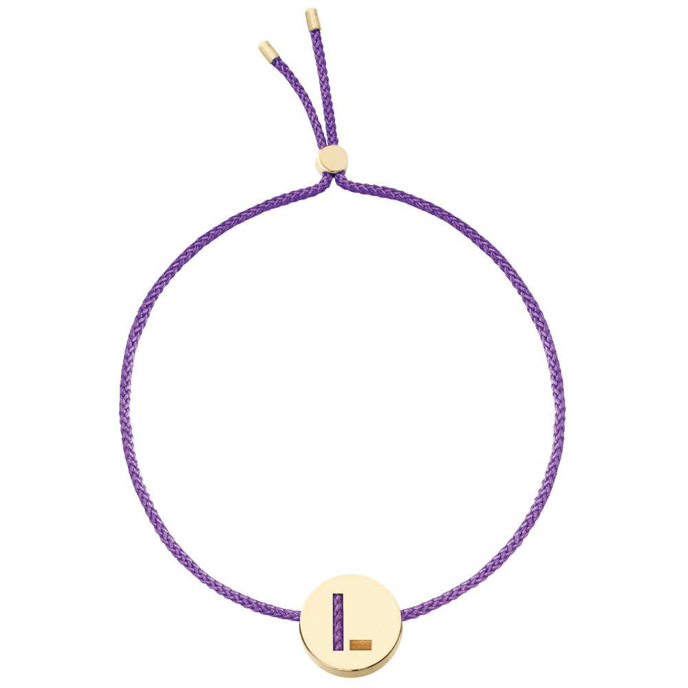 Ruifier ABC's L Cord Bracelet Purple Yellow Gold
