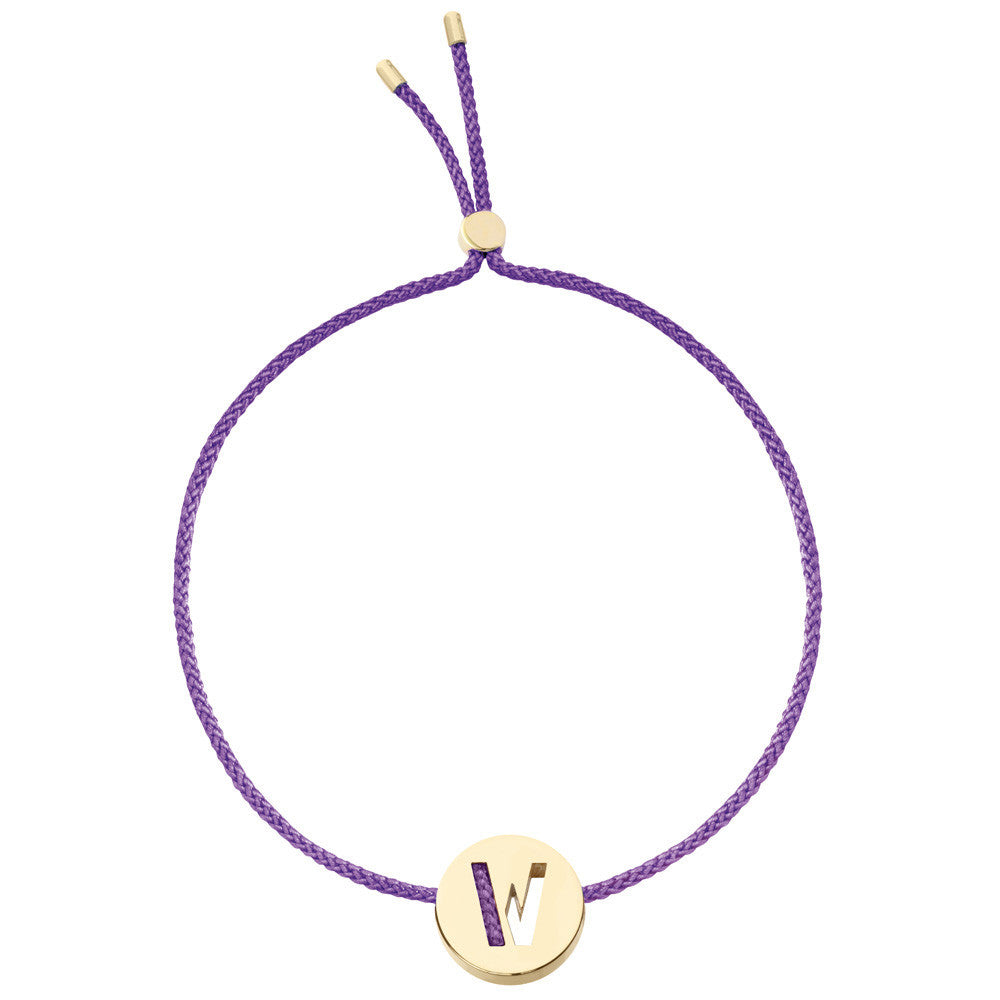 Ruifier ABC's W Cord Bracelet Purple Yellow Gold