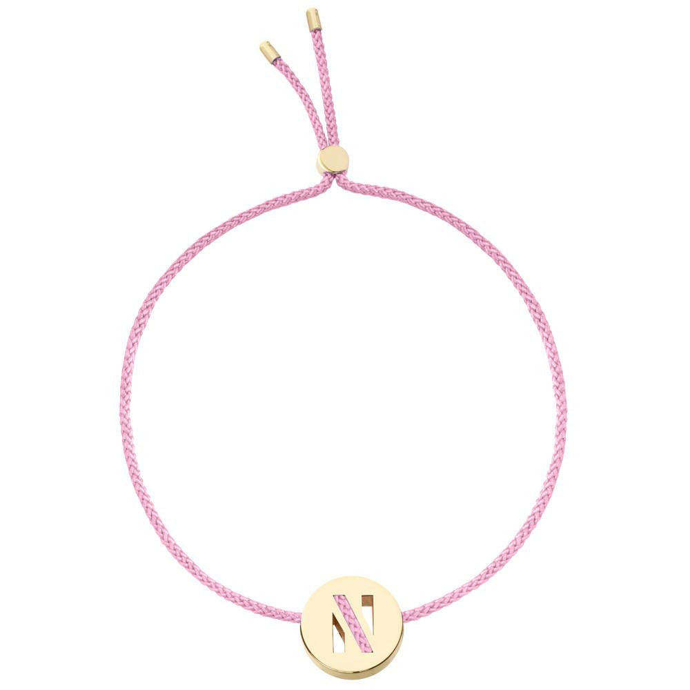 Ruifier ABC's N Cord Bracelet Rose Pink Yellow Gold